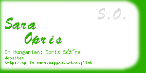 sara opris business card